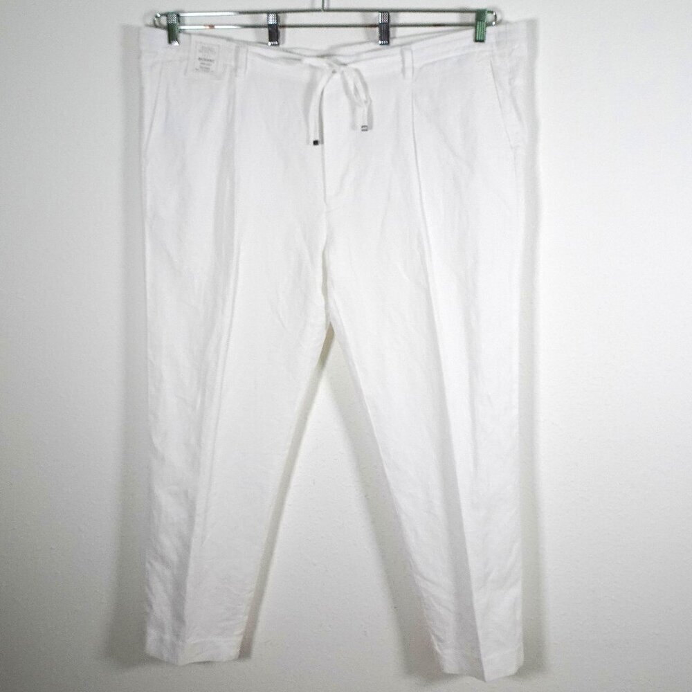 Baird McNutt Murano Linen Pants Big Men's Size 48x30 Zac Classic Fit Pleated